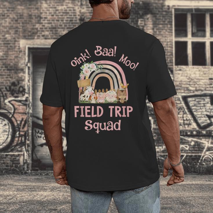 Oink Baa Moo Field Trip Squad Teacher Students Matching Men's Back Print T-Shirt, funny design