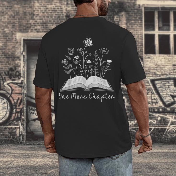 One-More Chapter Wildflower Reading Teacher Library Bookish Men's Back Print T-Shirt, funny design One-More Chapter Wildflower Reading Teacher Library Bookish Men's Back Print T-Shirt, funny design