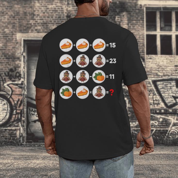 Order Of Operations Math Quiz Game Teacher Thanksgiving Men's Back Print T-Shirt, funny design