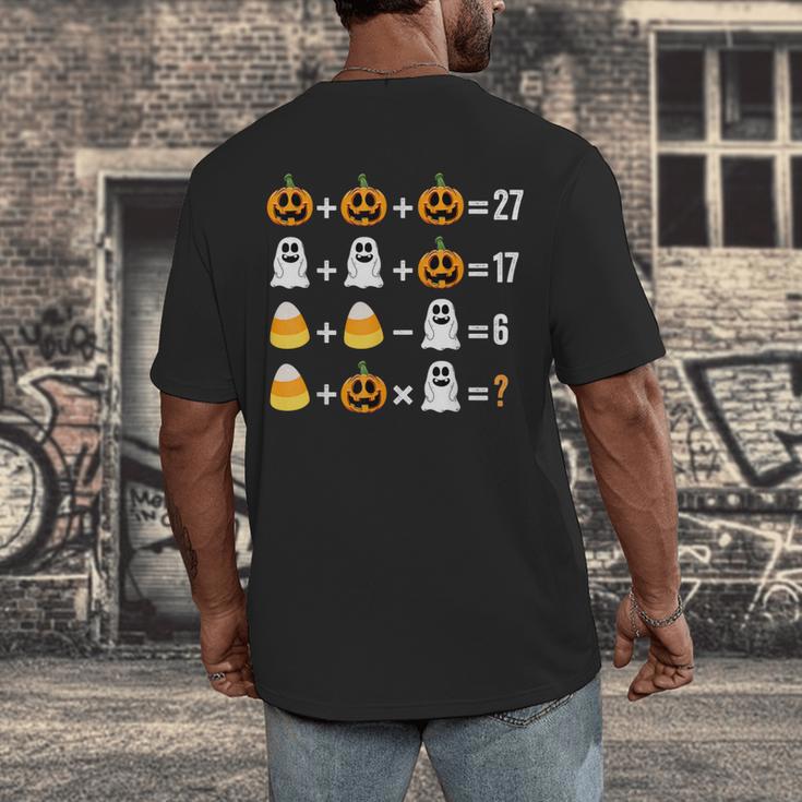 Order Of Operations Quiz Pumpkin Halloween Math Teacher Men's Back Print T-Shirt, funny design