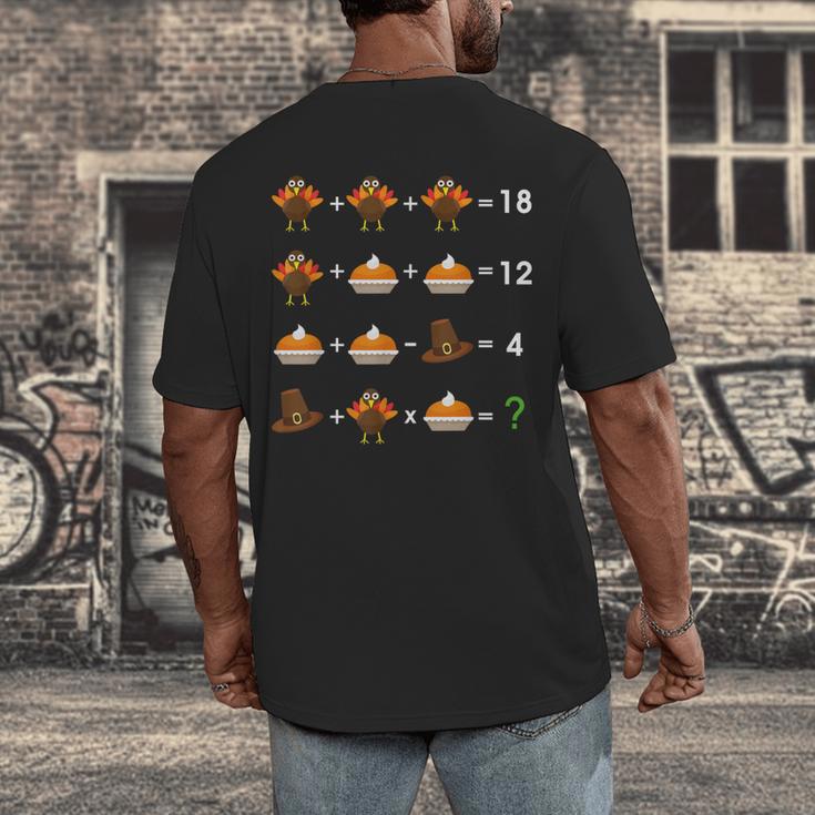 Order Of Operations Thanksgiving Quiz Math Teacher Men's Back Print T-Shirt, funny design Order Of Operations Thanksgiving Quiz Math Teacher Men's Back Print T-Shirt, funny design