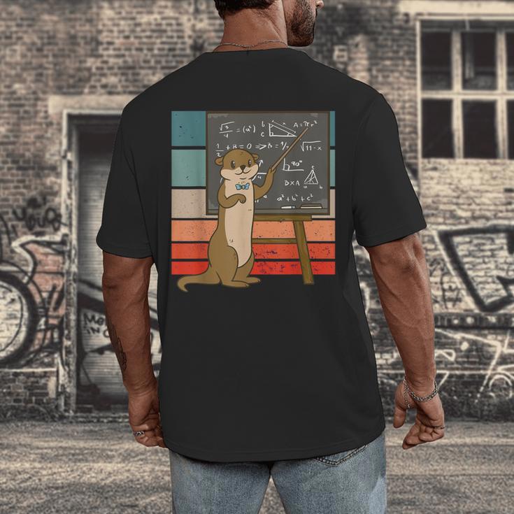 Otter Professor Teacher Teaching Maths Mathematics Men's Back Print T-Shirt, funny design Otter Professor Teacher Teaching Maths Mathematics Men's Back Print T-Shirt, funny design