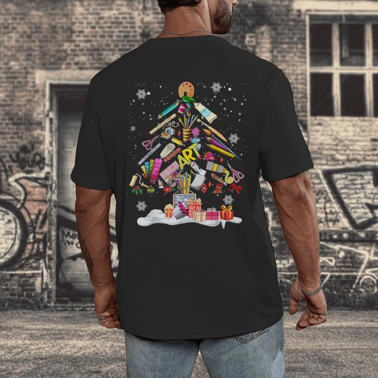 Paintbrush Christmas Tree Decor Xmas For Artist Art Teacher For Men Women Men's Back Print T-Shirt, funny design Paintbrush Christmas Tree Decor Xmas For Artist Art Teacher For Men Women Men's Back Print T-Shirt, funny design