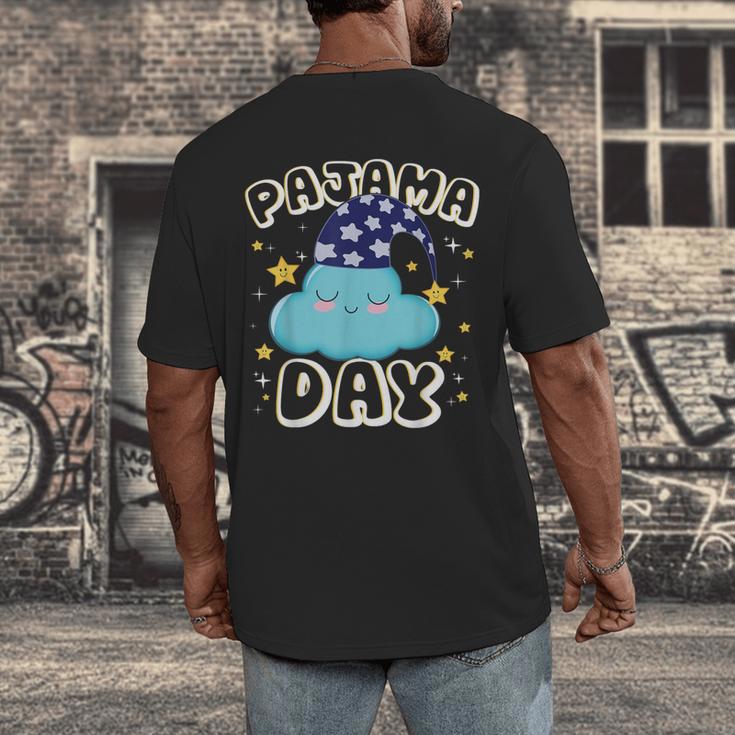 Pajama Day School Spirit Week Fun Cloud Teacher Student Men's Back Print T-Shirt, funny design
