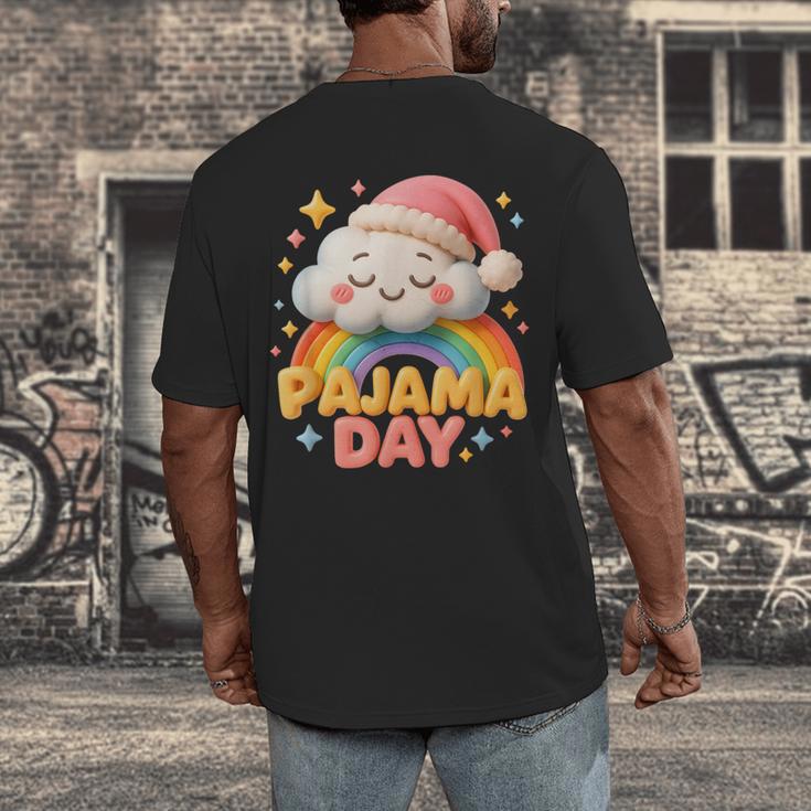 Pajama Day School Spirit Week Sleepy Cloud Teacher Student Men's Back Print T-Shirt, funny design