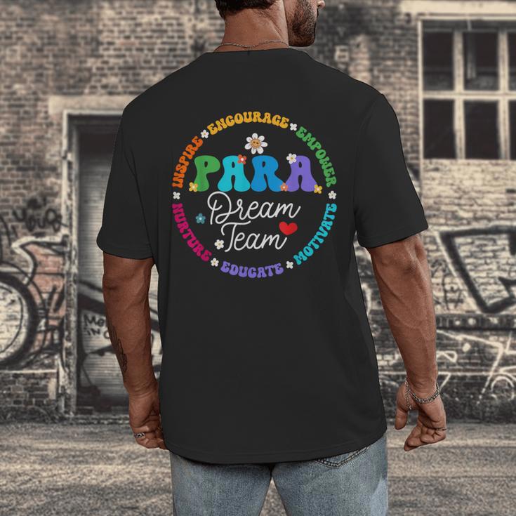 PARA Dream Team Teacher Paraprofessional Paraeducator Men's Back Print T-Shirt, funny design