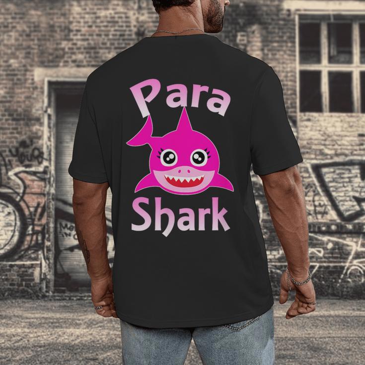 Para Shark Paraprofessional Female Teacher Men's Back Print T-Shirt, funny design Para Shark Paraprofessional Female Teacher Men's Back Print T-Shirt, funny design