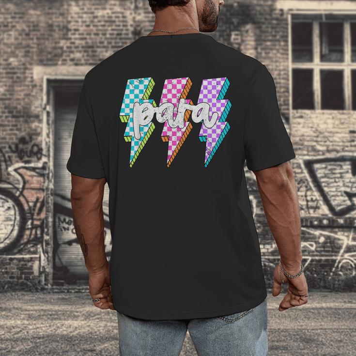 Para Squad Paraprofessional Teacher Lightning Bolt Men's Back Print T-Shirt, funny design