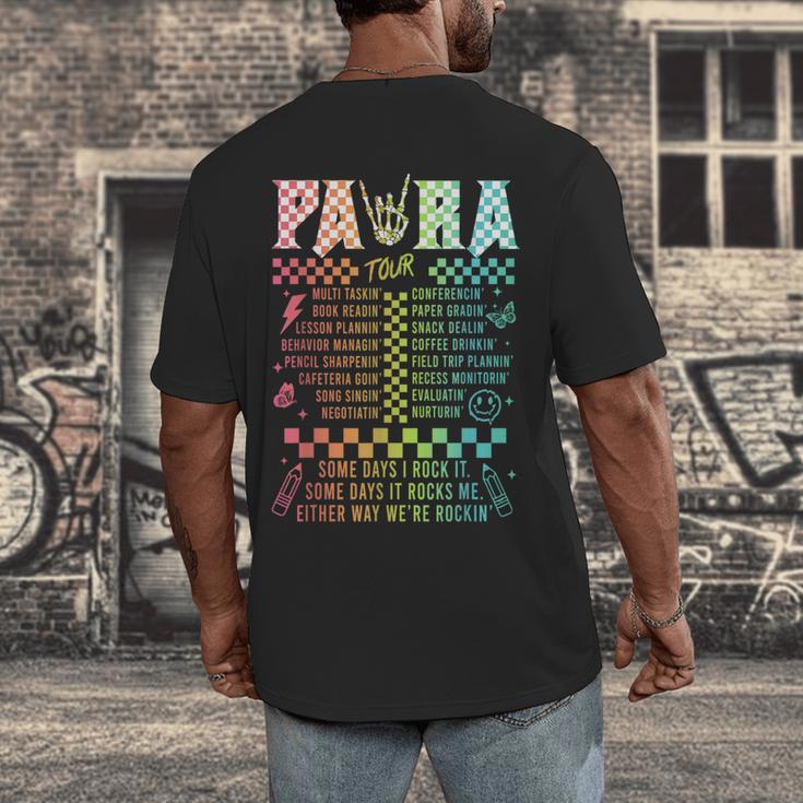 Para Tour Paraprofessional Squad Rock Teacher Back To School Men's Back Print T-Shirt, funny design Para Tour Paraprofessional Squad Rock Teacher Back To School Men's Back Print T-Shirt, funny design