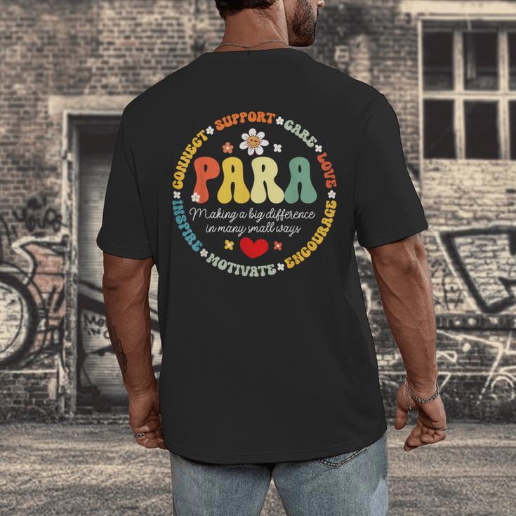 Paras Make It Possible Paraprofessional Teacher Assistant Men's Back Print T-Shirt, funny design