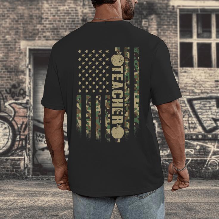 Patriotic Teacher American Flag Camouflage 4th Of July Camo Men's Back Print T-Shirt, funny design Patriotic Teacher American Flag Camouflage 4th Of July Camo Men's Back Print T-Shirt, funny design