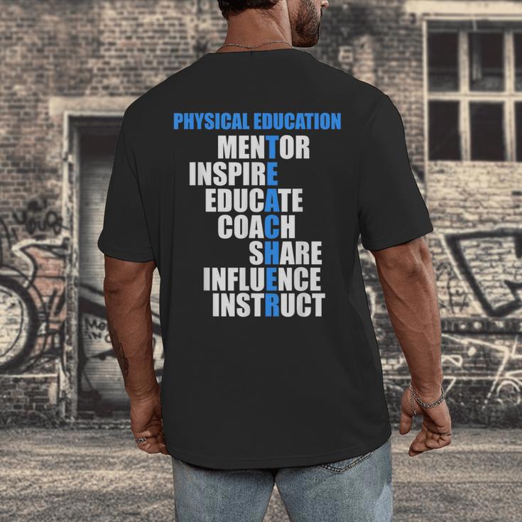 PE Physical Education Teacher For PE Teacher Men's Back Print T-Shirt, funny design PE Physical Education Teacher For PE Teacher Men's Back Print T-Shirt, funny design