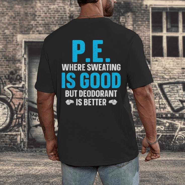 PE Teacher Art For Men Women Gym Teacher Appreciation Men's Back Print T-Shirt, funny design PE Teacher Art For Men Women Gym Teacher Appreciation Men's Back Print T-Shirt, funny design