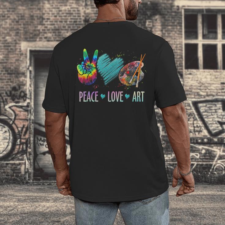 Peace Love Art Painting Palette Art Teacher Men's Back Print T-Shirt, funny design Peace Love Art Painting Palette Art Teacher Men's Back Print T-Shirt, funny design