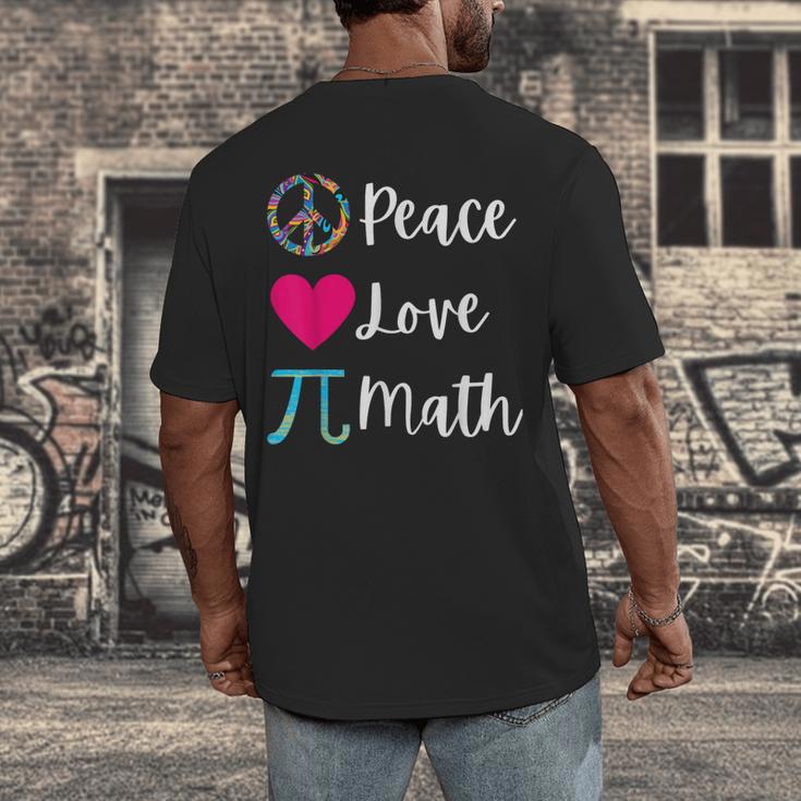 Peace Love Math Maths Teacher Pi Symbol Men Women Men's Back Print T-Shirt, funny design Peace Love Math Maths Teacher Pi Symbol Men Women Men's Back Print T-Shirt, funny design