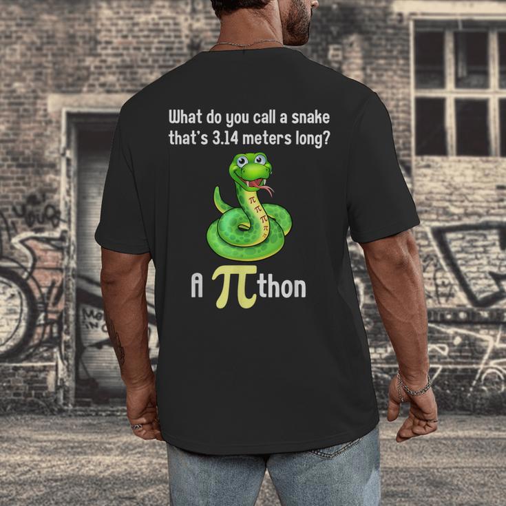 Pi Day Puns Pithon Math Teacher Jokes Women Men Kids Men's Back Print T-Shirt, funny design Pi Day Puns Pithon Math Teacher Jokes Women Men Kids Men's Back Print T-Shirt, funny design