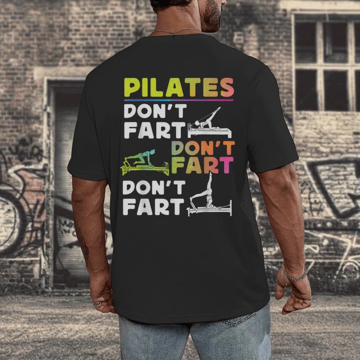 Pilates Instructor Teacher Watercolor Pilates Don't Fart Men Women Kids Men's Back Print T-Shirt, funny design Pilates Instructor Teacher Watercolor Pilates Don't Fart Men Women Kids Men's Back Print T-Shirt, funny design
