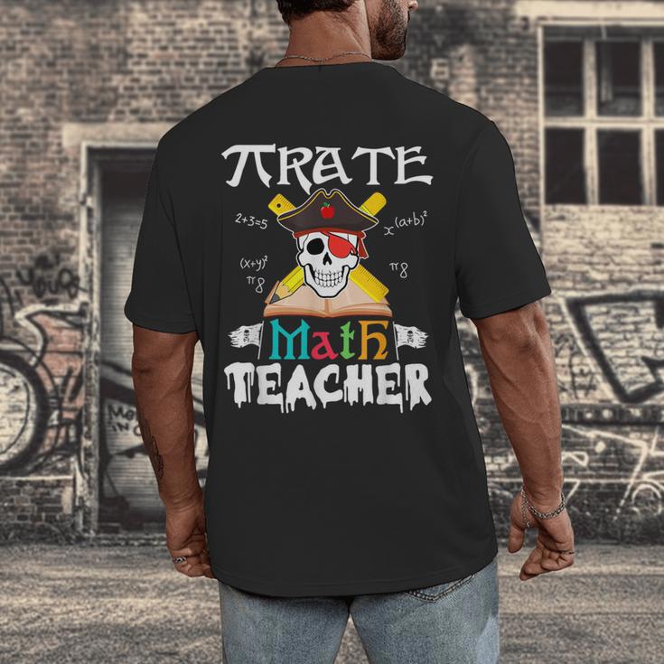 Pirate Math Teacher Skull Pirate Halloween Costume Men's Back Print T-Shirt, funny design