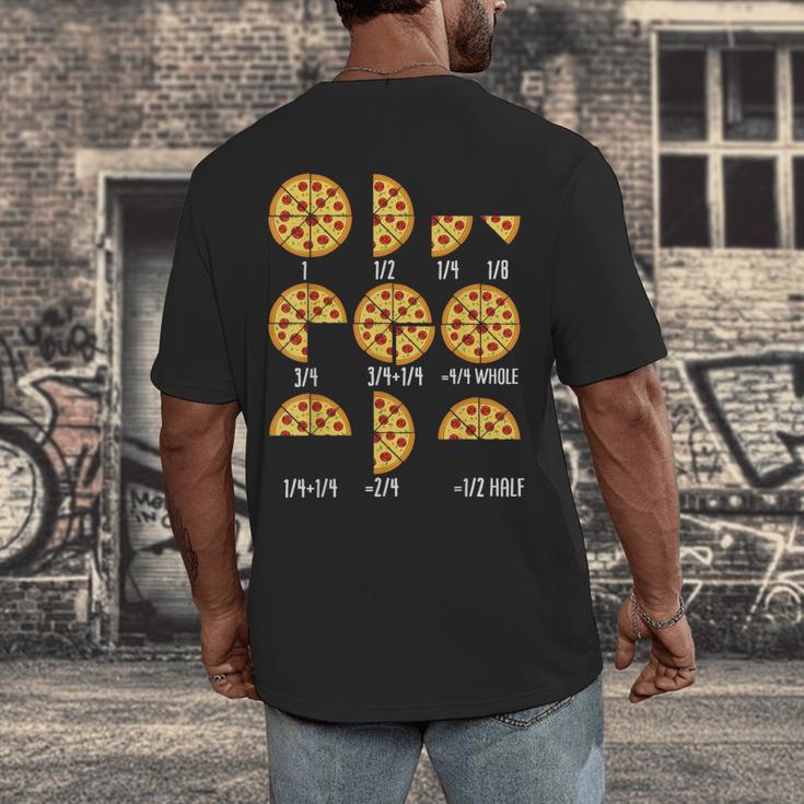 Pizza Slice Fraction Math Teacher Back To School Educational Men's Back Print T-Shirt, funny design Pizza Slice Fraction Math Teacher Back To School Educational Men's Back Print T-Shirt, funny design