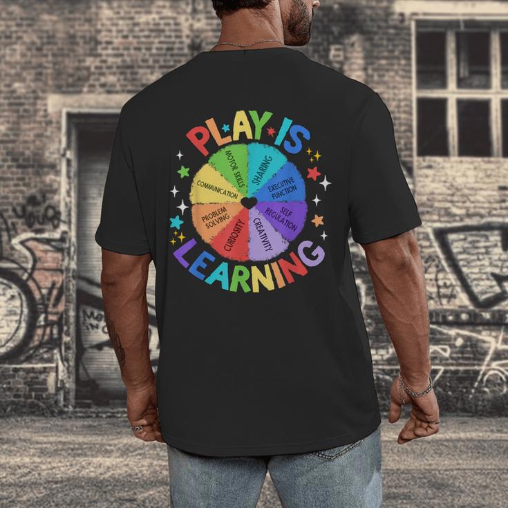 Play Is Learning Teacher Kindergarten For Men Women Kids Men's Back Print T-Shirt, funny design Play Is Learning Teacher Kindergarten For Men Women Kids Men's Back Print T-Shirt, funny design
