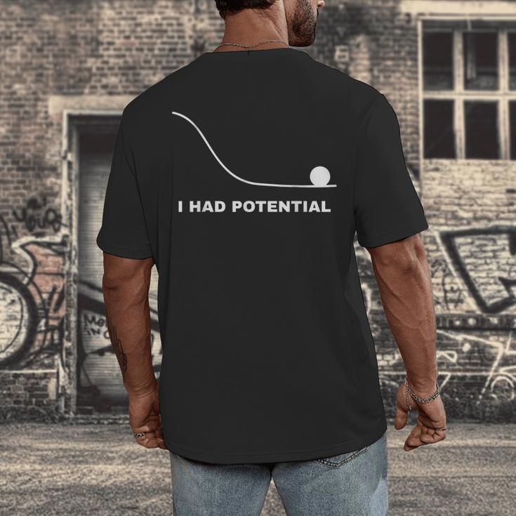 I Had Potential Physics Science Physics Teachers Students Men's Back Print T-Shirt, funny design I Had Potential Physics Science Physics Teachers Students Men's Back Print T-Shirt, funny design