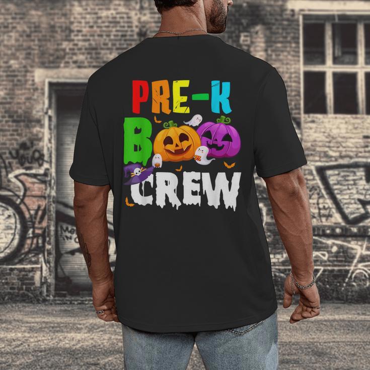Pre K Boo Crew Halloween Costume Teachers Kids Men's Back Print T-Shirt, funny design