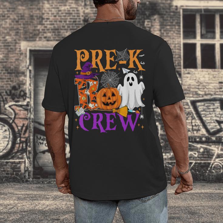 Pre-K Boo Crew Teacher Student Halloween Costume Men's Back Print T-Shirt, funny design