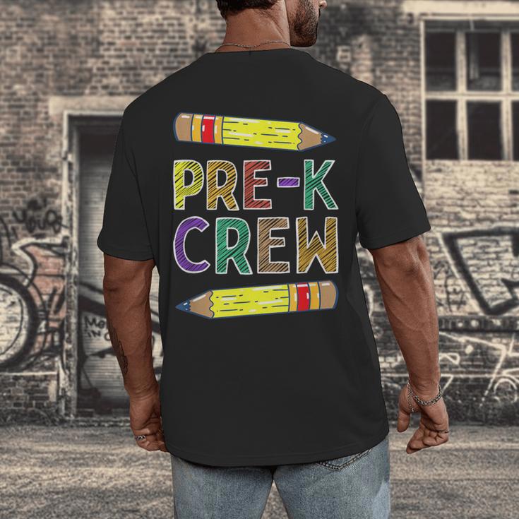 Pre-K Crew PreK Teachers Back To School Men's Back Print T-Shirt, funny design Pre-K Crew PreK Teachers Back To School Men's Back Print T-Shirt, funny design