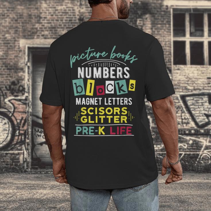 Pre-K Life Preschool Teacher Tees Men Women T-Shirt Men's Back Print T-Shirt, funny design