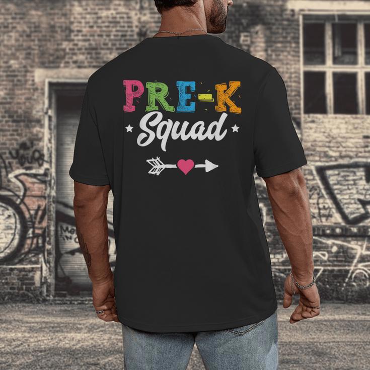 Pre-K Squad Teacher Student Kids Preschool Back To School Men's Back Print T-Shirt, funny design