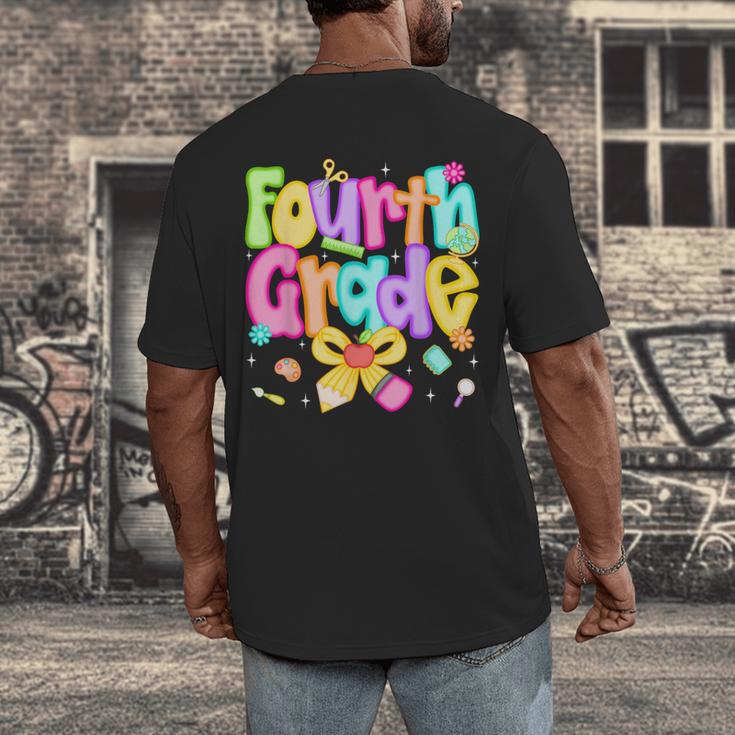 Preppy Fourth Grade Back To School 4th Grade Teacher Girls Men's Back Print T-Shirt, funny design Preppy Fourth Grade Back To School 4th Grade Teacher Girls Men's Back Print T-Shirt, funny design