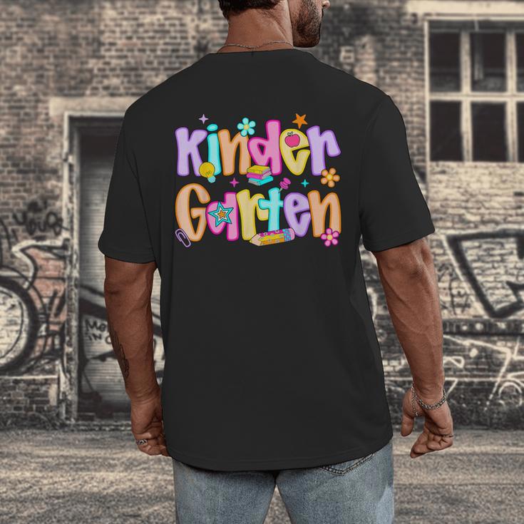 Preppy Kindergarten First Day Of School Teachers Girls Boys Men's Back Print T-Shirt, funny design
