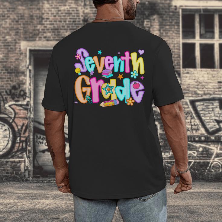 Preppy Seventh Grade Back To School 7th Grade Teachers Girls Men's Back Print T-Shirt, funny design
