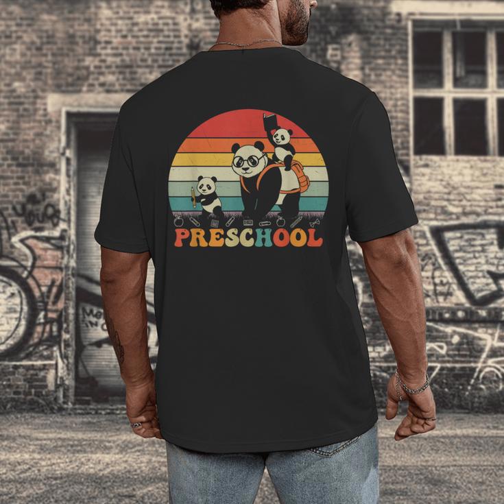 Preschool Panda Back To School Teacher Student Men's Back Print T-Shirt, funny design Preschool Panda Back To School Teacher Student Men's Back Print T-Shirt, funny design