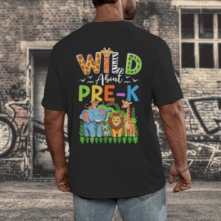 Preschool Teacher Kids Back To School Wild About Pre-K Men's Back Print T-Shirt, funny design