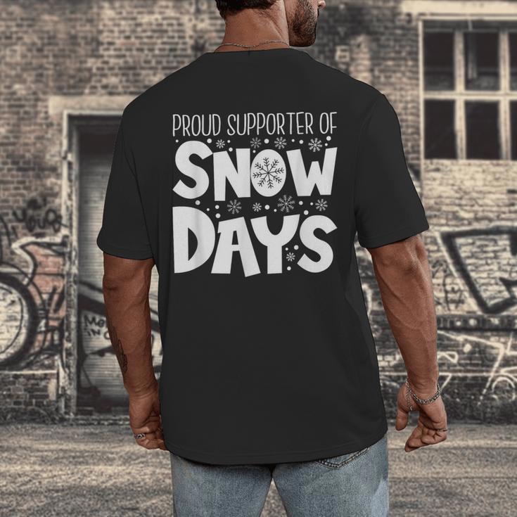 Proud Supporter Of Snow Days Teacher Christmas Men Women Men's Back Print T-Shirt, funny design