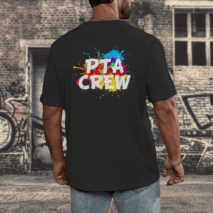 PTA Crew Back To School Volunteer Board Mom Parent Teacher Men's Back Print T-Shirt, funny design
