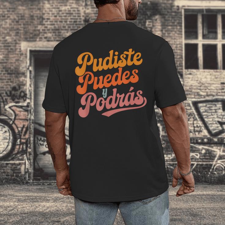 Pudiste Puedes Podras Maestra Spanish Teacher Men's Back Print T-Shirt, funny design Pudiste Puedes Podras Maestra Spanish Teacher Men's Back Print T-Shirt, funny design