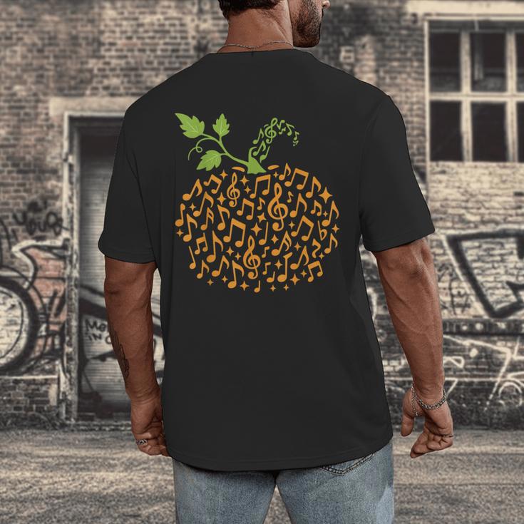 Pumpkin Music Notes Fall Teacher Autumn Halloween Men's Back Print T-Shirt, funny design Pumpkin Music Notes Fall Teacher Autumn Halloween Men's Back Print T-Shirt, funny design