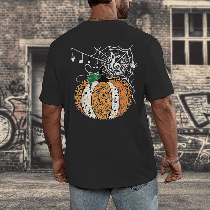 Pumpkin Music Teacher Halloween Fall Music Notes Autumn Men's Back Print T-Shirt, funny design Pumpkin Music Teacher Halloween Fall Music Notes Autumn Men's Back Print T-Shirt, funny design