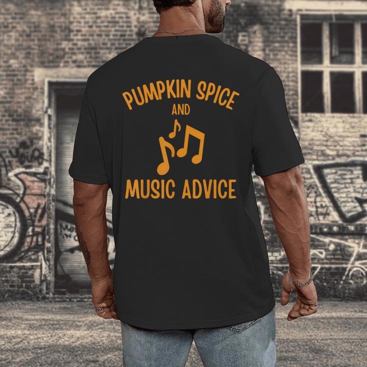 Pumpkin Spice And Music Advice Music Teacher Halloween Men's Back Print T-Shirt, funny design Pumpkin Spice And Music Advice Music Teacher Halloween Men's Back Print T-Shirt, funny design