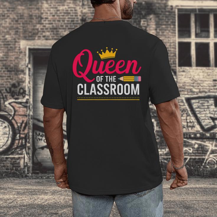 Queen Of The Classroom Teacher Men's Back Print T-Shirt, funny design