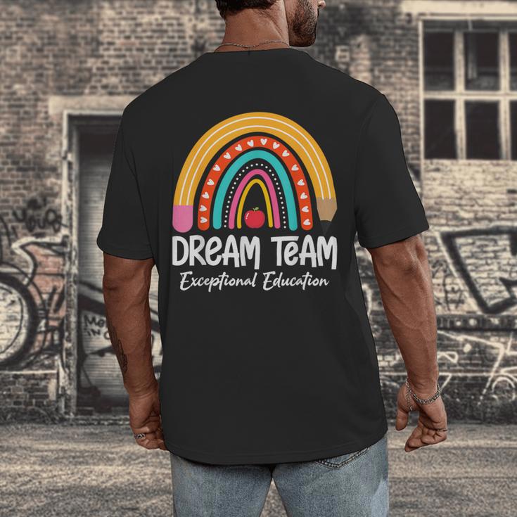 Rainbow Pencil Dream Exceptional Education Team SPED Teacher Men's Back Print T-Shirt, funny design