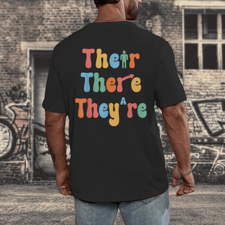 There Their They'Re English Class Grammar Joke Teacher Men's Back Print T-Shirt, funny design There Their They'Re English Class Grammar Joke Teacher Men's Back Print T-Shirt, funny design