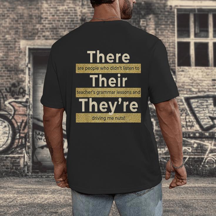 There Their They'Re T Shirt English Grammar Teacher For Men Women Men's Back Print T-Shirt, funny design There Their They'Re T Shirt English Grammar Teacher For Men Women Men's Back Print T-Shirt, funny design