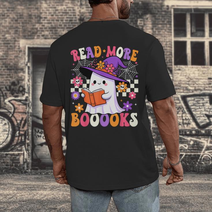 Read More Books Ghost Reading Book Teacher Halloween Men's Back Print T-Shirt, funny design Read More Books Ghost Reading Book Teacher Halloween Men's Back Print T-Shirt, funny design