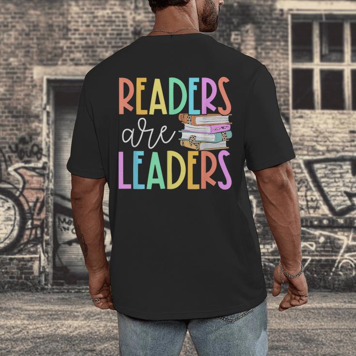 Readers Are Leaders Reading Book Lovers Teacher Women Kids Men's Back Print T-Shirt, funny design Readers Are Leaders Reading Book Lovers Teacher Women Kids Men's Back Print T-Shirt, funny design