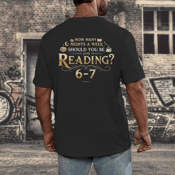 Reading 6–7 Teacher Librarian English Book Lover Quote Men's Back Print T-Shirt, funny design Reading 6–7 Teacher Librarian English Book Lover Quote Men's Back Print T-Shirt, funny design