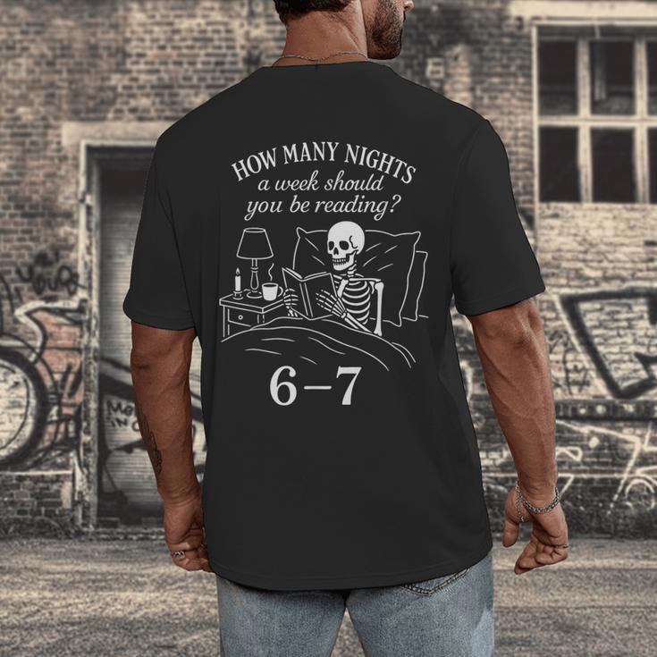 Reading 67 Meme English Teacher 67 Book Lover Humor Men's Back Print T-Shirt, funny design