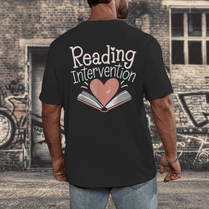Reading Intervention Teacher Men's Back Print T-Shirt, funny design Reading Intervention Teacher Men's Back Print T-Shirt, funny design